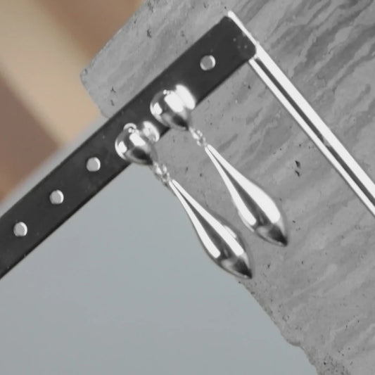 DANSK "Passion Waterproof Smooth Double Drop Earring" (Silver Plated)