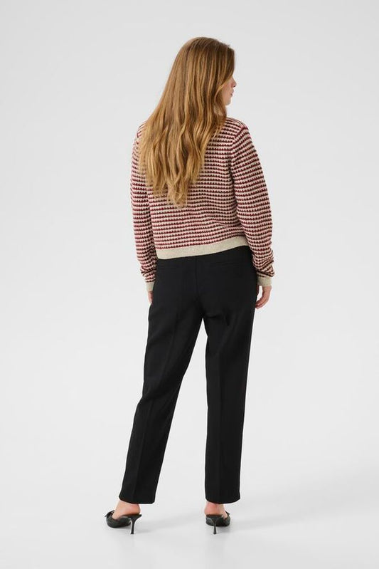 KAFFE "KAEllery Knit Cardigan" (Feather Gray Melange/Wine)