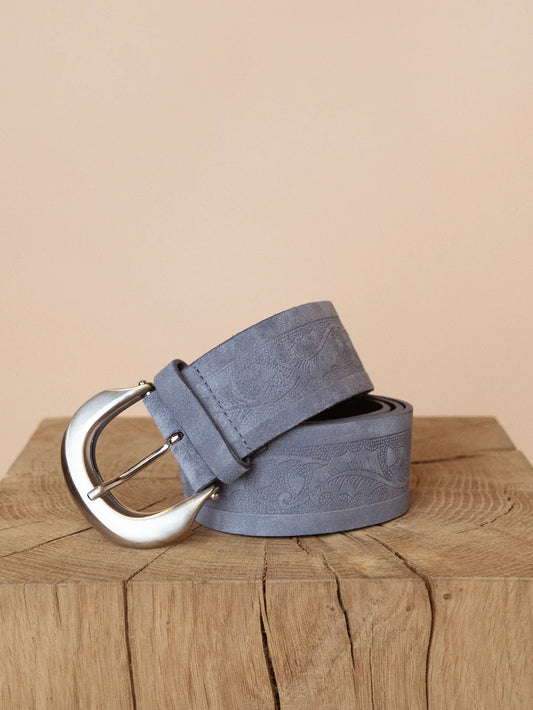 cow suede embossed belt by Mos Mosh 