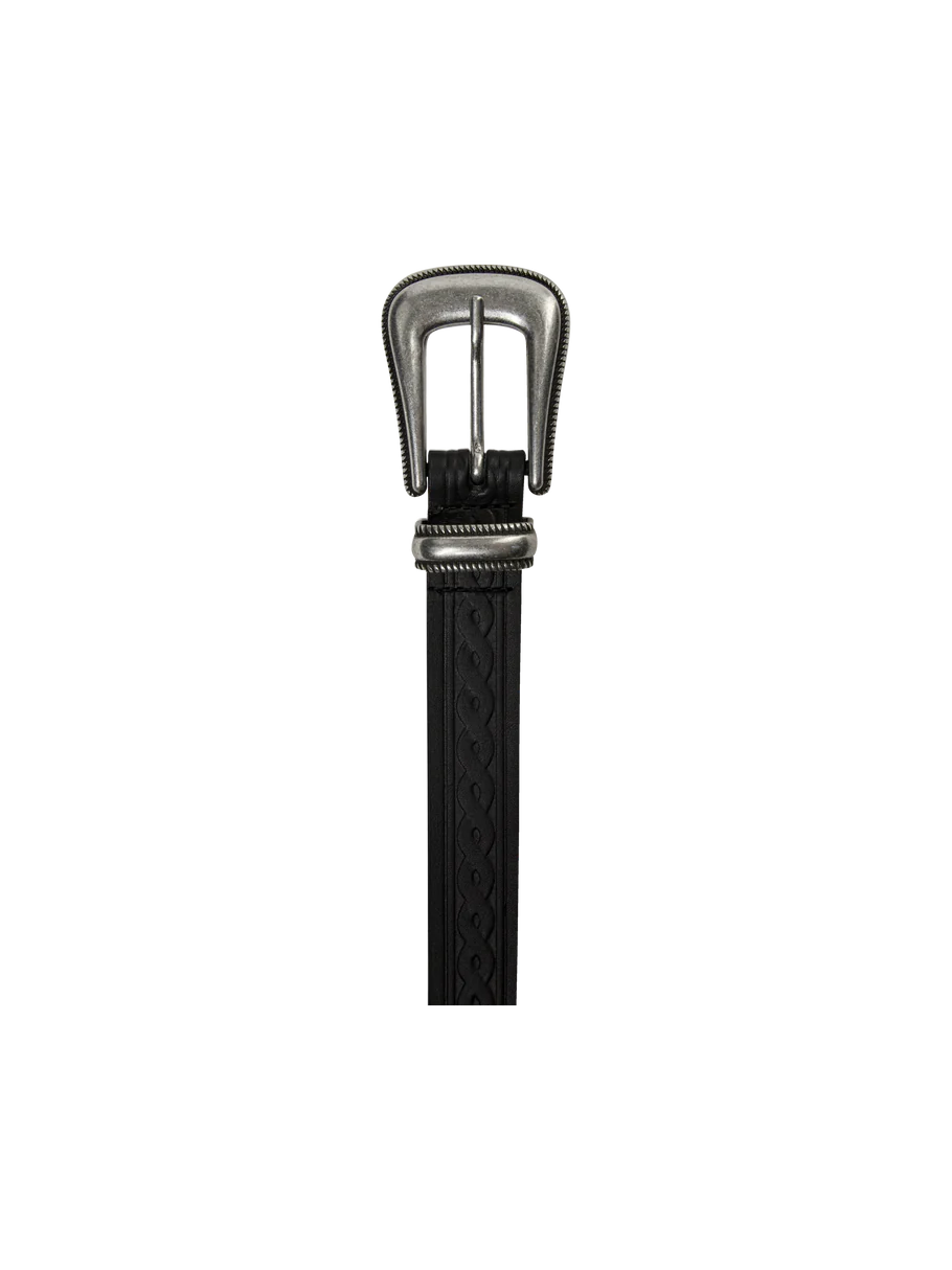 MOS MOSH MMEmbossed Vintage Leather Belt (Black)