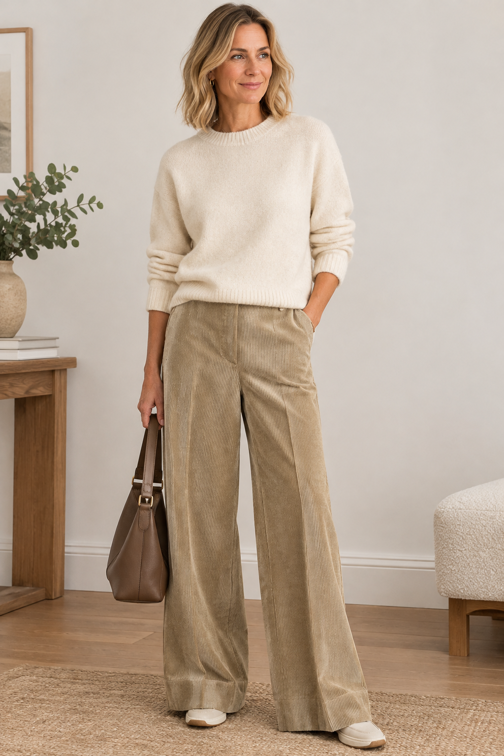 Comfort meets effortless style with these easy-to-wear pull-on cord trousers fron STEHMANN. Designed with a half-elasticated waist they offer a comfortable, flattering fit with just the right amount of flexibility.