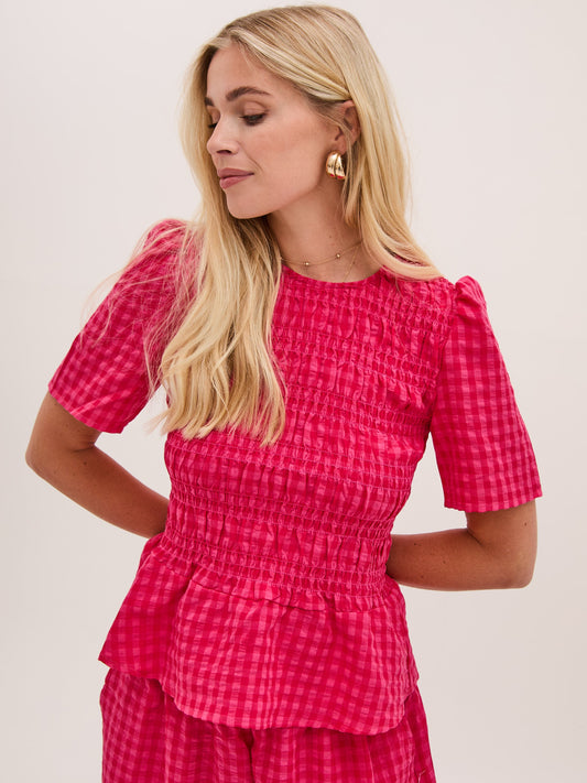 FIKA "Marina Smock Top" (Pink) - ClobR