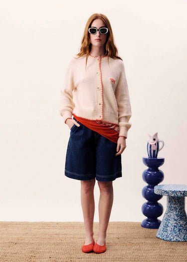 FRNCH "Mara Cardigan" (Creme) - ClobR