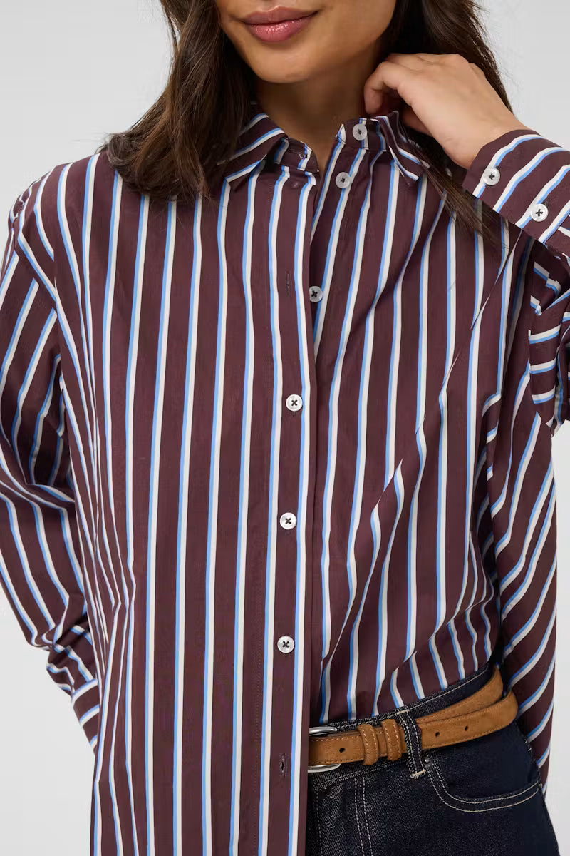 KAFFE "KAGavina Shirt"(Fudge/Chalk)