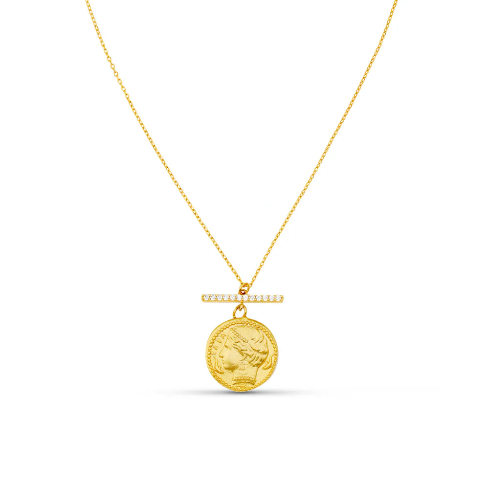 ORELIA "Pave T Bar Goddess" (Gold)