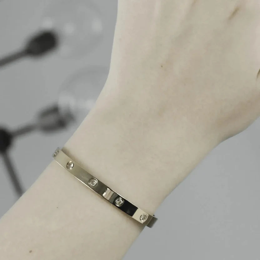 DANSK "Joy Waterproof CZ Crystal 2mm Chain Bracelet" ( Gold Plated)
