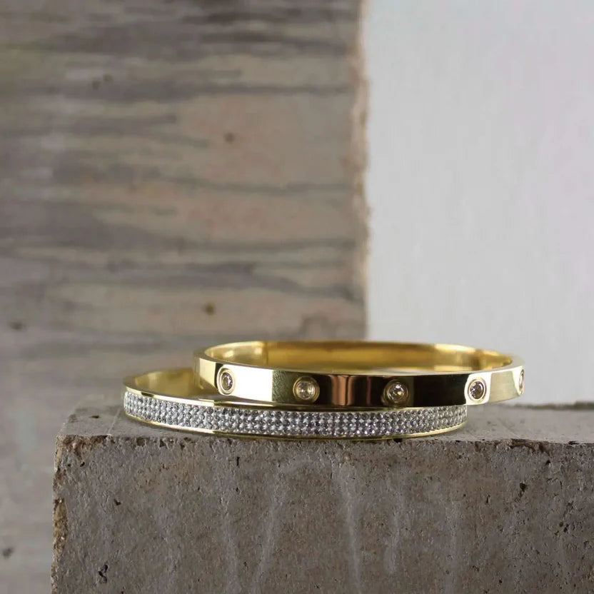 DANSK "Joy Waterproof CZ Crystal 2mm Chain Bracelet" ( Gold Plated)