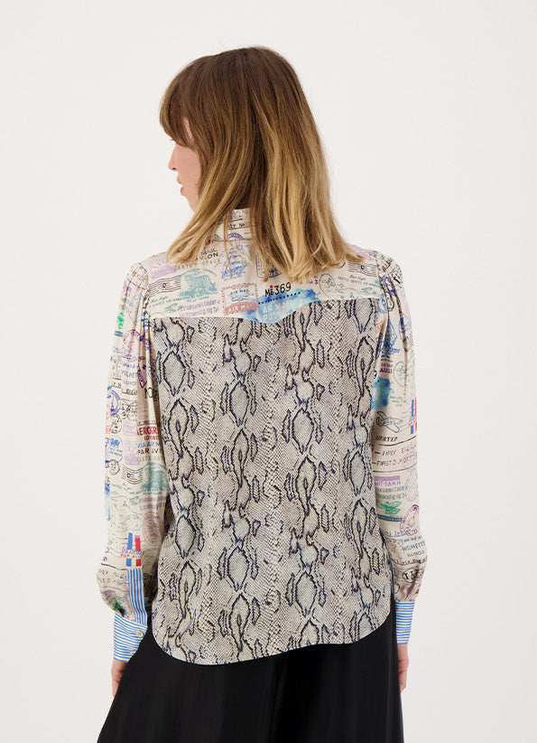 ME369 "Grace Cropped Shirt" Snake/Tropical
