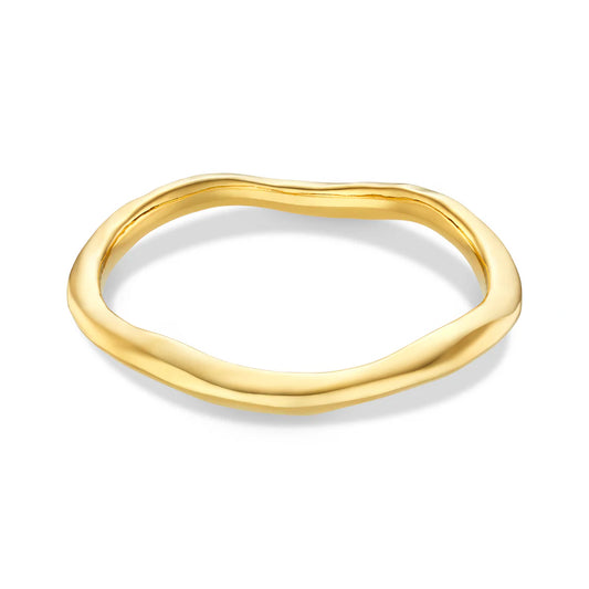 ORELIA "Polished Hammered Bangle" ( Gold )
