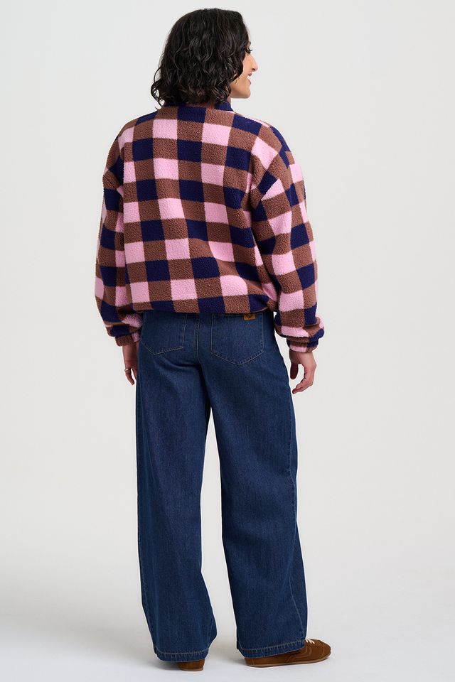 SUGARHILL"Hartley Zip Fleece" (Navy & Pink Check)