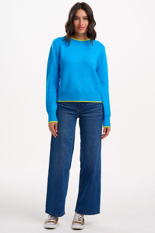 SUGARHILL "Helena Jumper " (Electric Blue with Contrast Tipping)