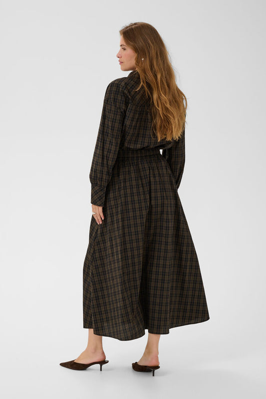 KAFFE "KAHelie Skirt"(Black/Brown Check)