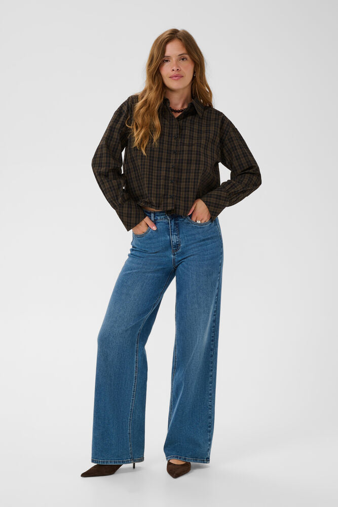 KAFFE "KAHelie Check Shirt" (Black/Brown Check