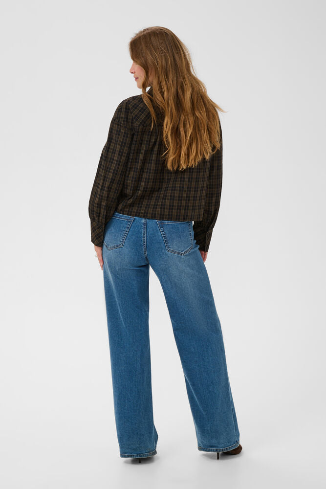 KAFFE "KAHelie Check Shirt" (Black/Brown Check