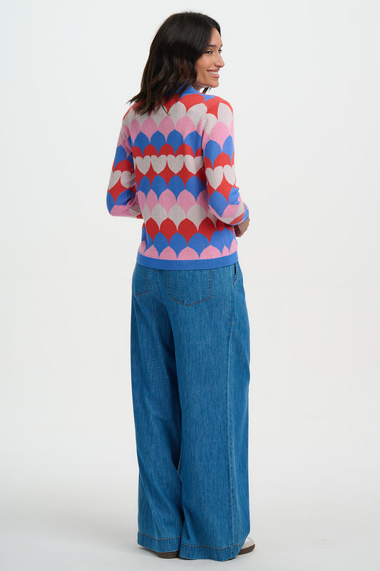 SUGARHILL "Hollie Collared Cardigan" (Multi)