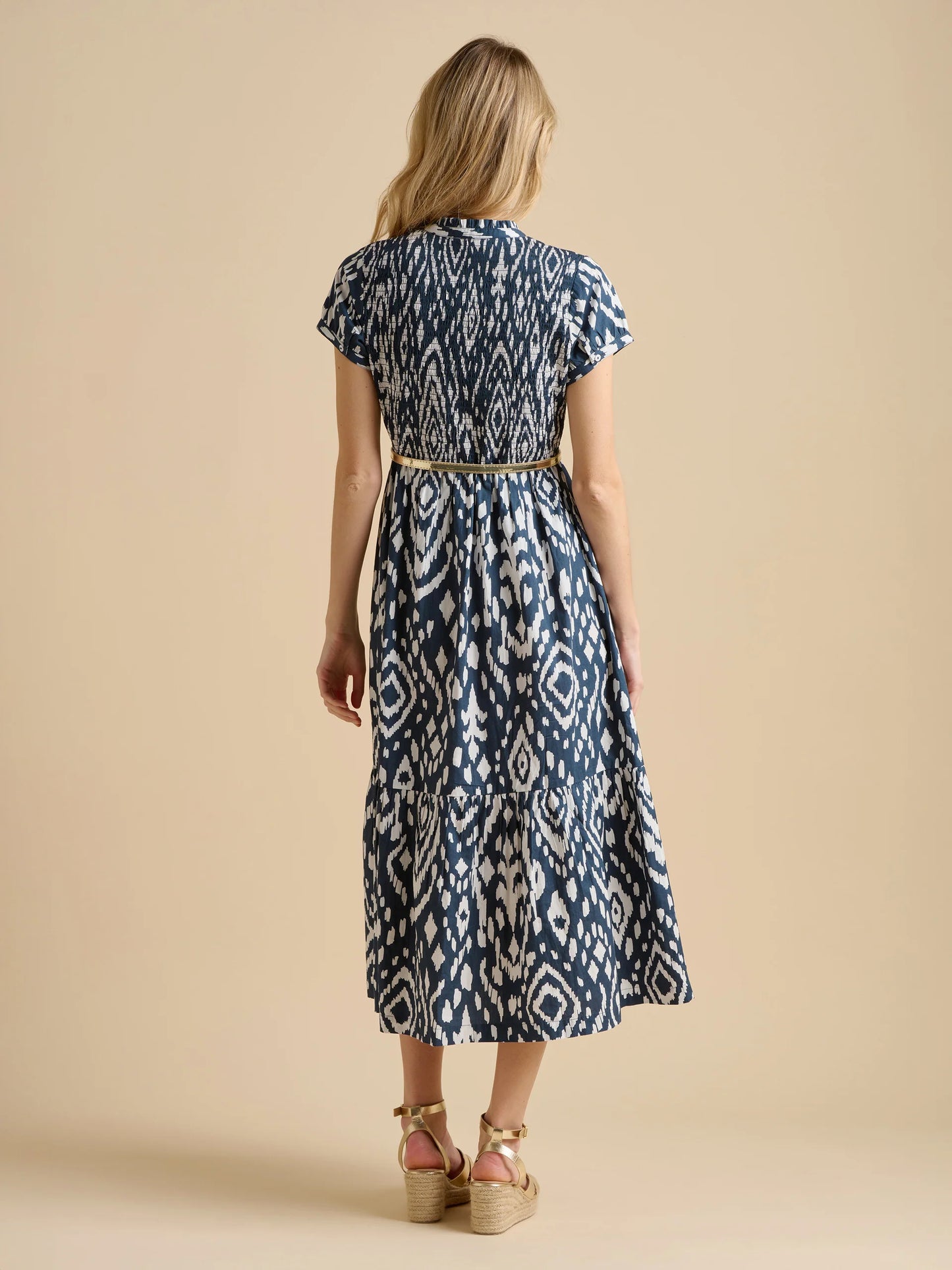 BRAKEBURN "Ikat Maxi Shirt Dress" (Navy)