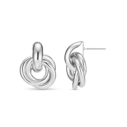 Make a statement with our Statement Interlocking Earrings from ORELIA in Silver.Featuring silver hoops interlocking and attached to a stud earring fastening, these are the perfect addition to any ear stack
