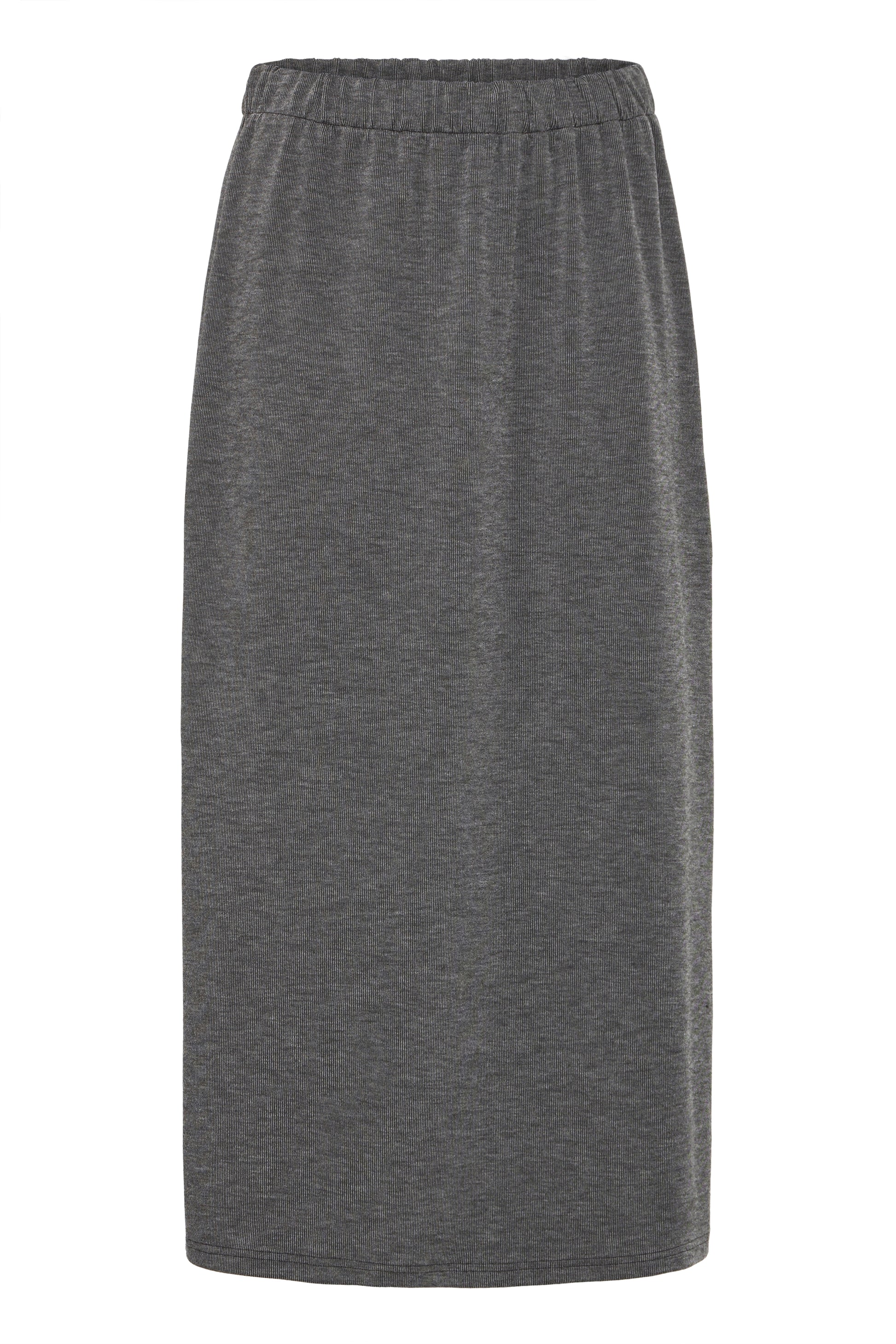 Pencil style longer length skirt from Scandi brand FRANSA. Elasticated at the waist and with a small split at the back. The perfect capsule wardrobe piece that will work really hard in you new season wardrobe.