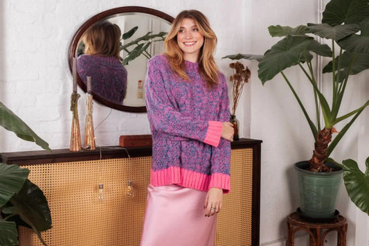 As part of our female-founded, small independent brand CARA AND THE SKY, Jennie is consciously produced in the UK in small batches using vegan-friendly yarns. Perfect for dopamine dressing, designed to brighten denim days, layer up for festive nights out or style with leather for a night that calls for something bold.