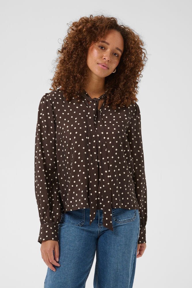 KAFFE "KADotte Blouse" (Coffee Bean) - ClobR
