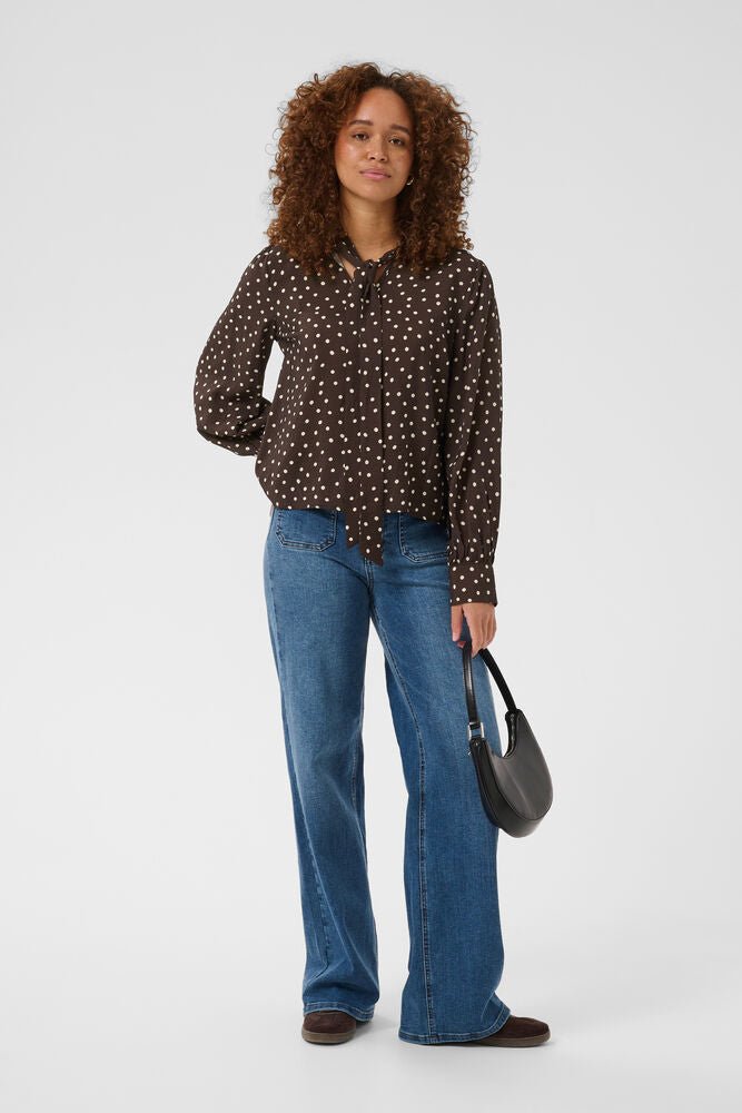 KAFFE "KADotte Blouse" (Coffee Bean) - ClobR