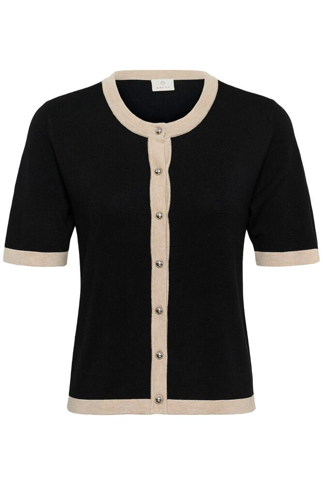 KAFFE "KALizza Contrast Cardigan" (Black Deep) - ClobR