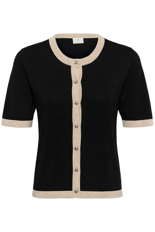 KAFFE "KALizza Contrast Cardigan" (Black Deep) - ClobR