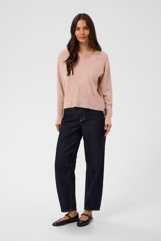 KAFFE "KANiel V Neck Pullover" (Pale Mauve) - ClobR