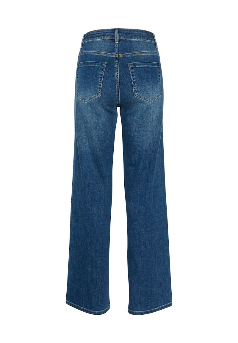 KAKarla HW Wide Jeans Med Blue