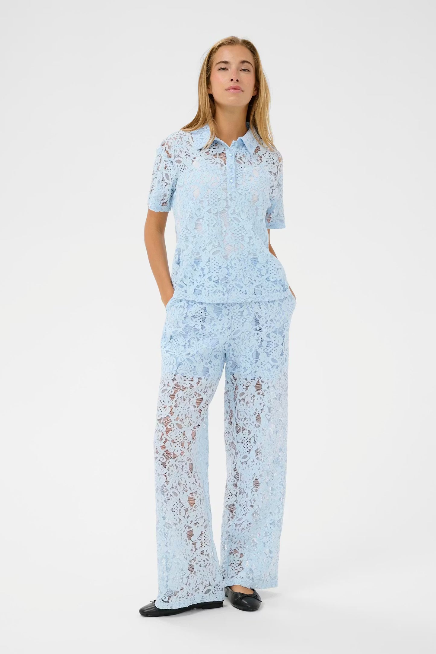 KAFFE "KALacy Polo Blouse" (Blue)