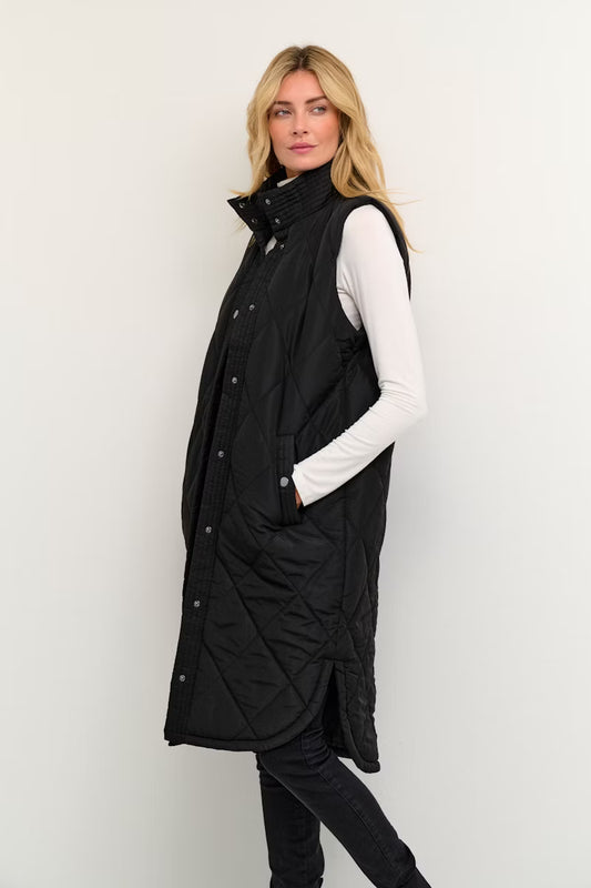 KAFFE "KAMeria Quilted Waistcoat" (Black Deep)