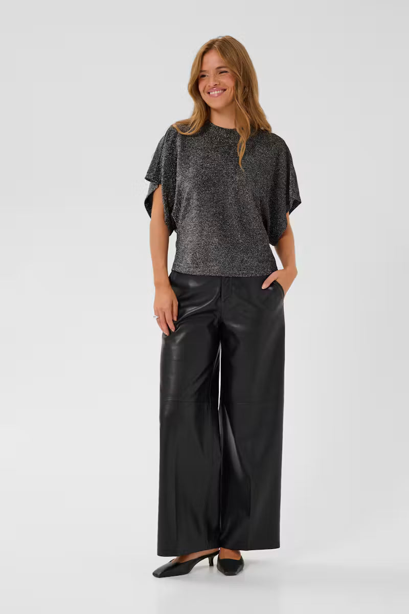 KAFFE "KARebecca T Shirt" (Silver/Black Glitter)