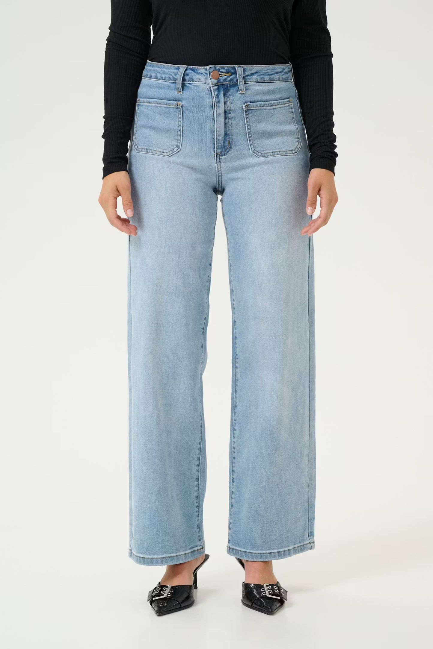 KAFFE "KAKarla HW Wide Jeans" (Blue Washed)