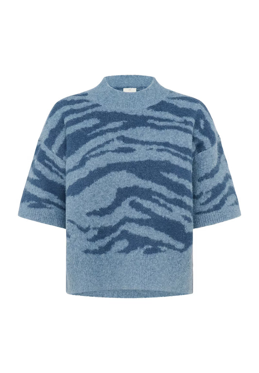 KAFFE "KASandra Pullover" (LGM Black Leopard/Windward Blue)