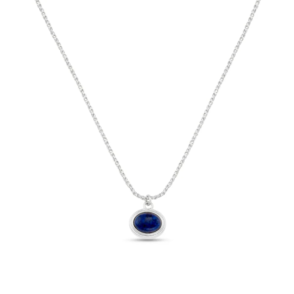 ORELIA "ORE40952 Lapis Charm Necklace" (Silver)