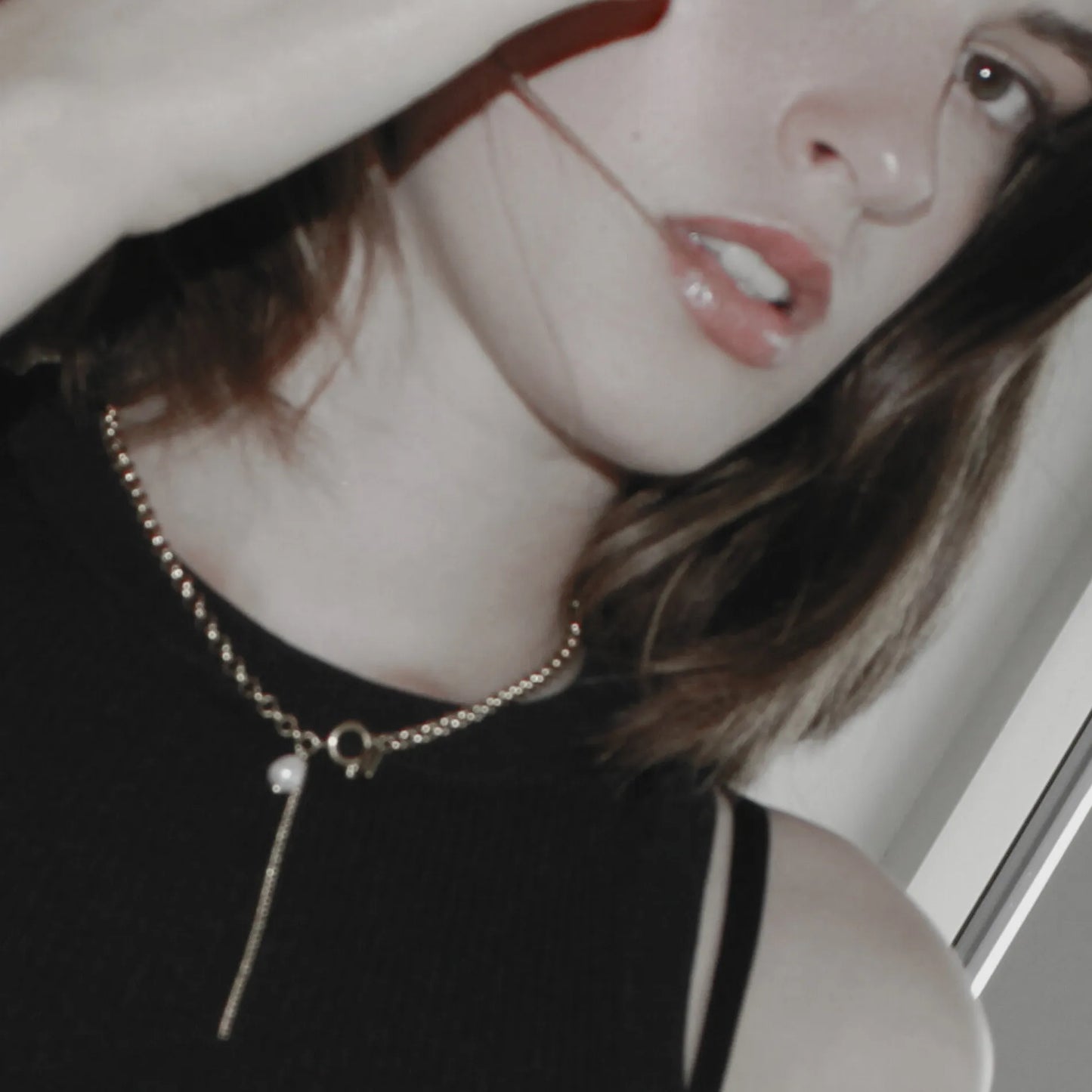 DANSK "Joy Waterproof Link Pearl Necklace" (Gold Plated)