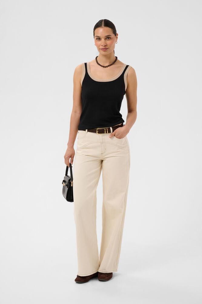 KAFFE "KALizza Contrast Knit Top" (Black Deep)