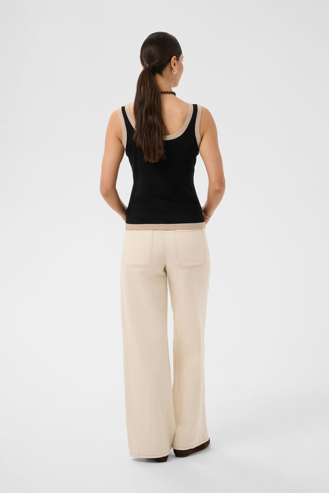 KAFFE "KALizza Contrast Knit Top" (Black Deep)