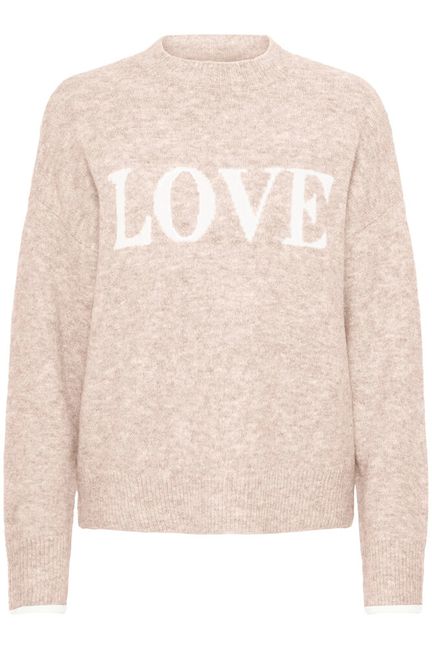 This pullover sweater from FRANSA features a relaxed fit, round neckline, long sleeves, and soft-touch knit. Statement front text adds a stylish touch for versatile everyday wear. Ideal for casual outfits and office looks.