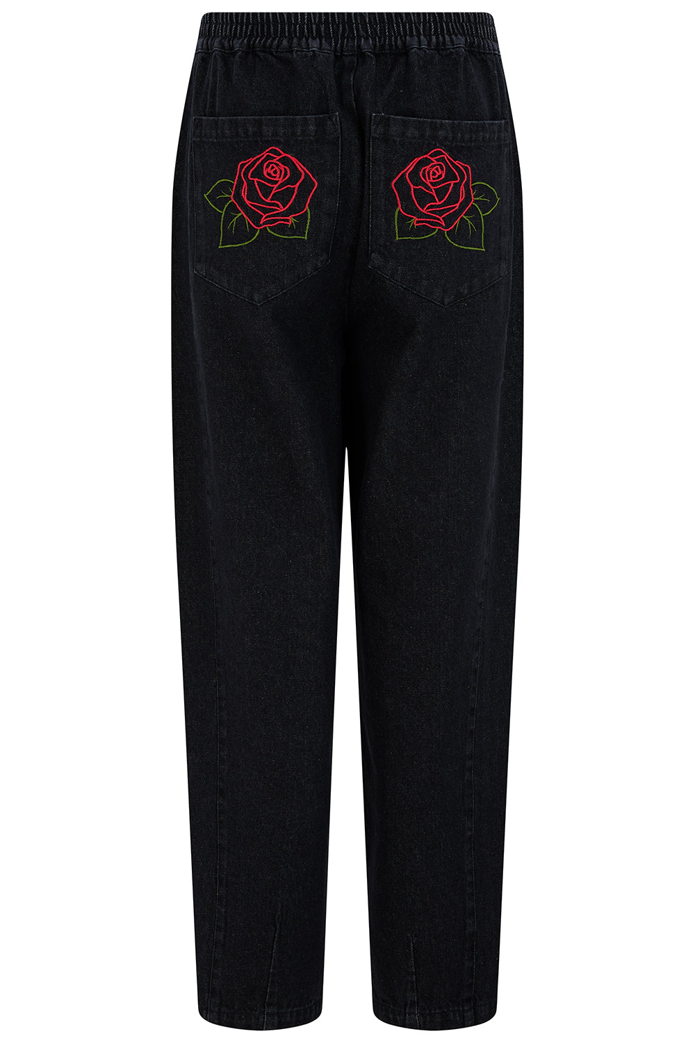 SUGARHILL "Mila Barrel Leg Trouser" (Washed Black Roses)