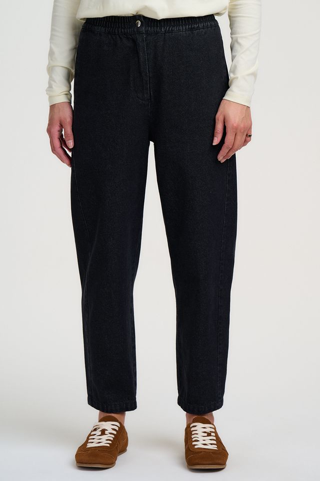 SUGARHILL "Mila Barrel Leg Trouser" (Washed Black Roses)