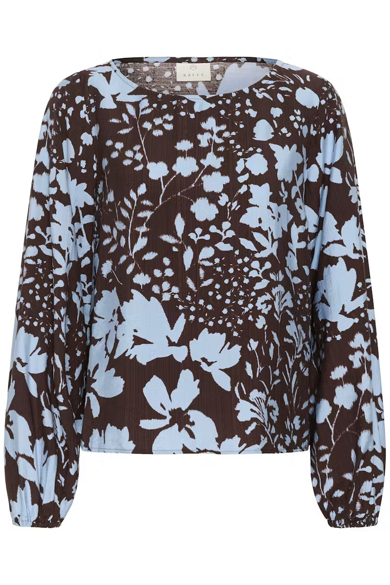 KAFFE "KANadira Blouse" ( Coffee Bean/Blue)