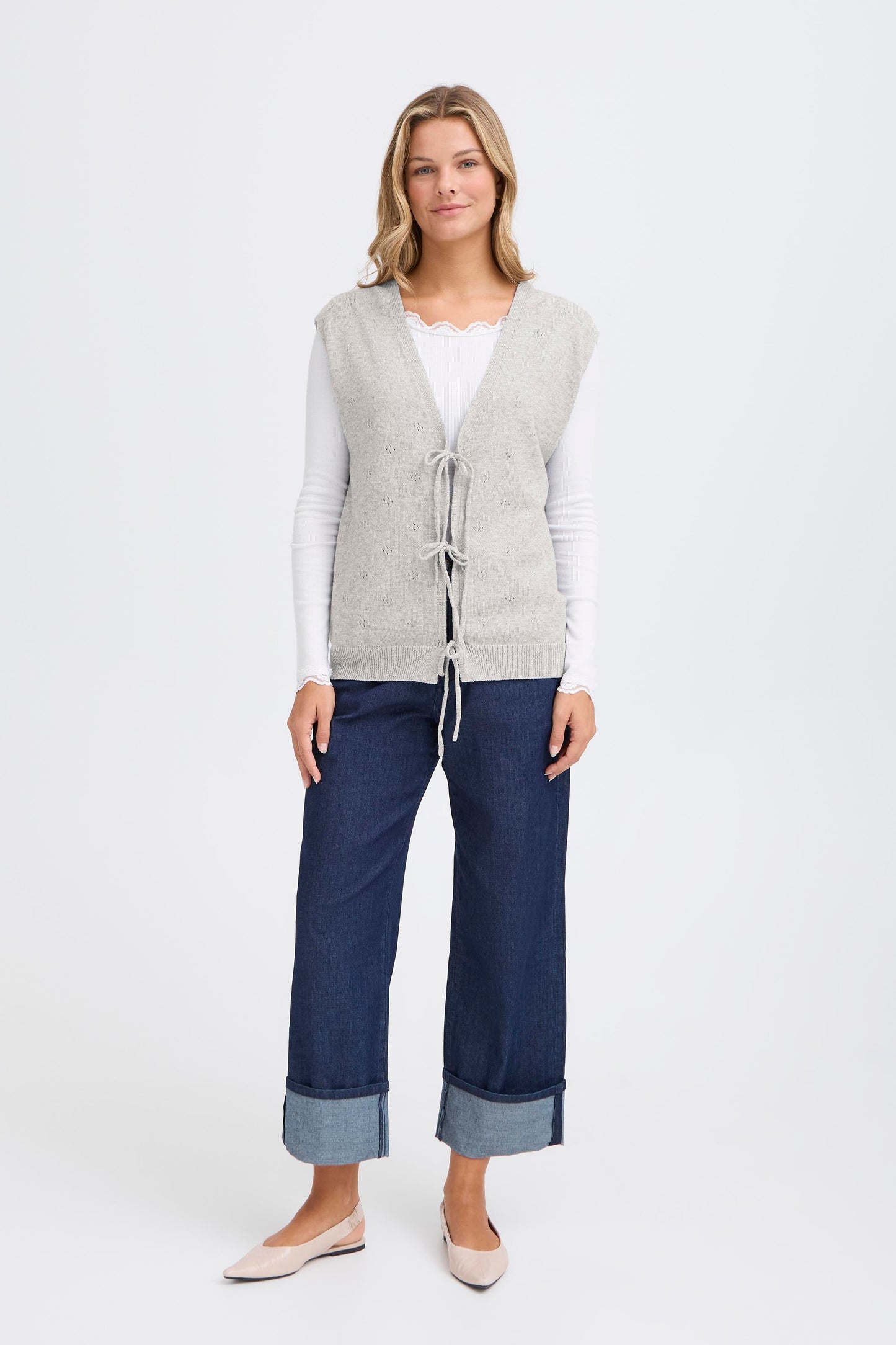 FRANSA "FRNedla Waistcoat 1"(Light Grey Melange)