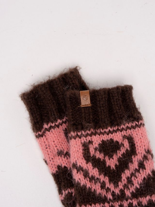 BRAKEBURN "Nessa Fairisle Gloves" (Brown)