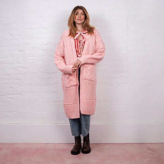 CARA AND THE SKY "New Alex Cardigan" (Soft Pink/Teal)