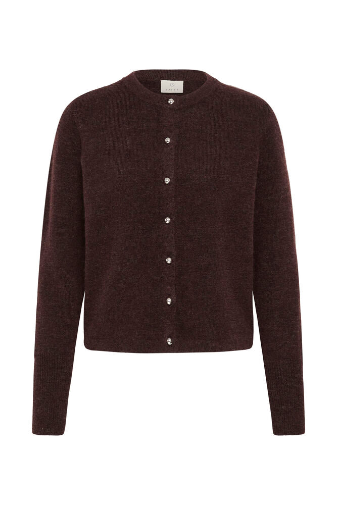 Super soft cardigan&nbsp; from FRANSA with a regular fit, round neckline, and button front closure. Long sleeves and ribbed cuffs provide comfort and timeless style. Ideal for layering in both casual and office looks. Fits true to size.