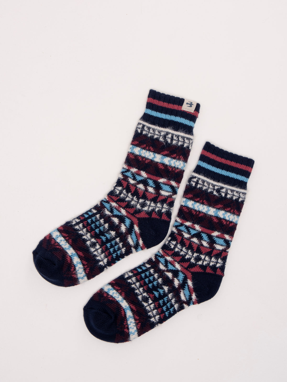 BRAKEBURN "Blue Nordic Fair Isle Sock" (Blue)