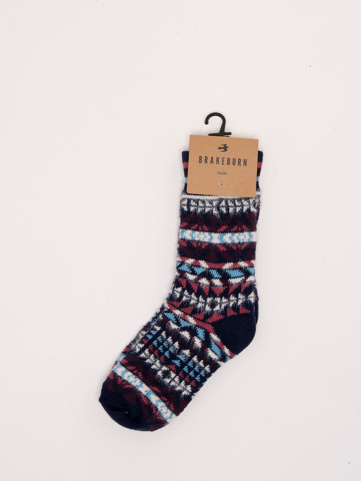 BRAKEBURN "Blue Nordic Fair Isle Sock" (Blue)