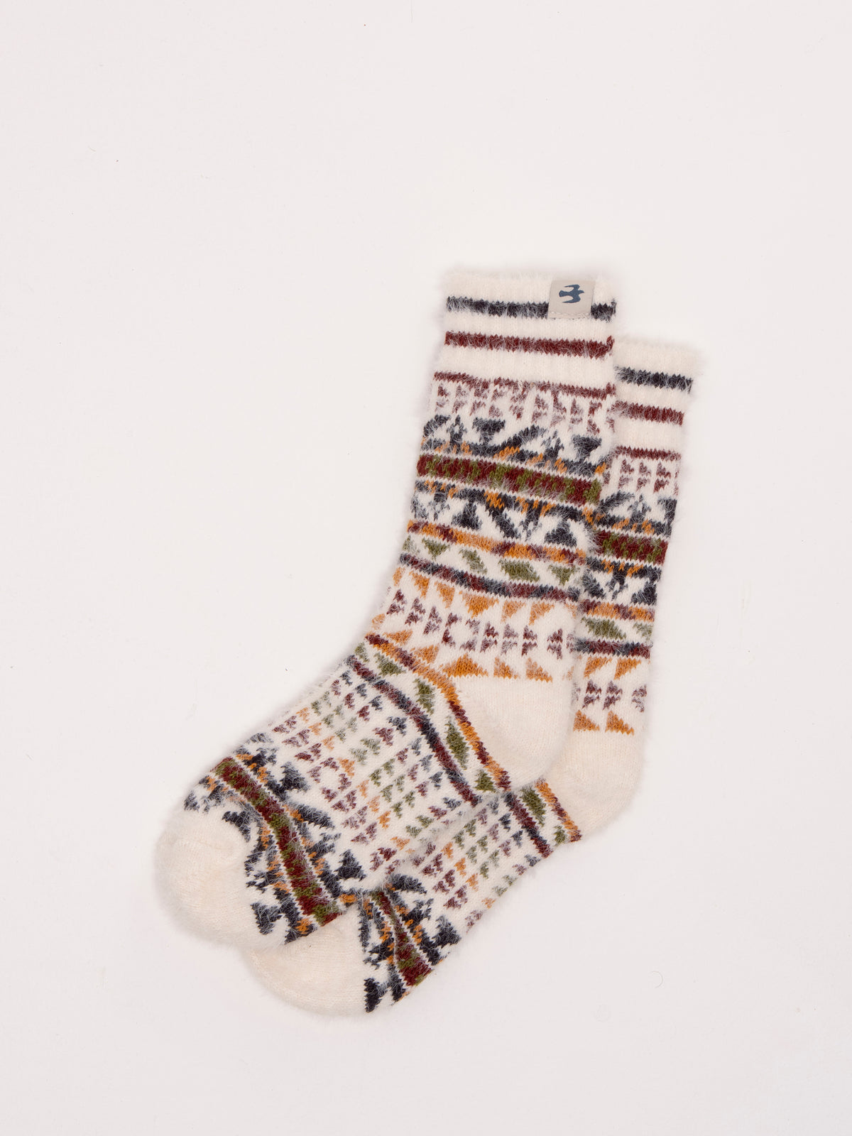 BRAKEBURN "Brown Fair Isle Cosy Sock"