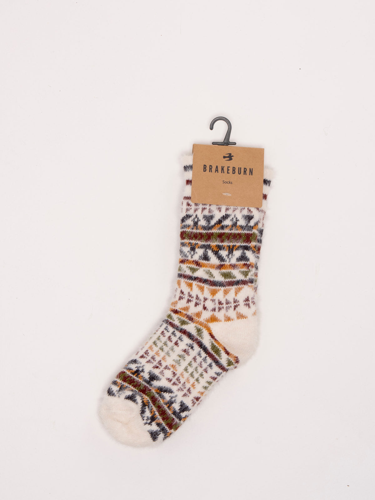 BRAKEBURN "Brown Fair Isle Cosy Sock"